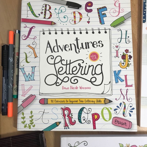 Hand lettering calligraphy brush pens book kit - Picture 3 of 10